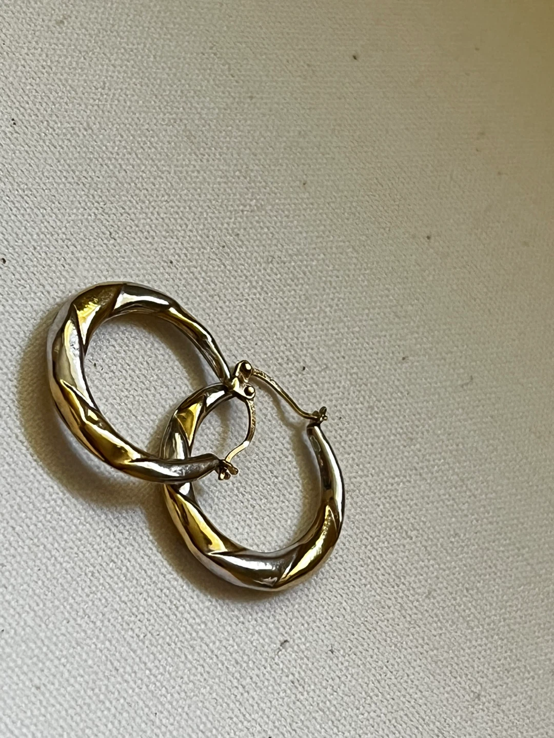 Twisted Gold Hoop Earrings 14k stamped - photo 2