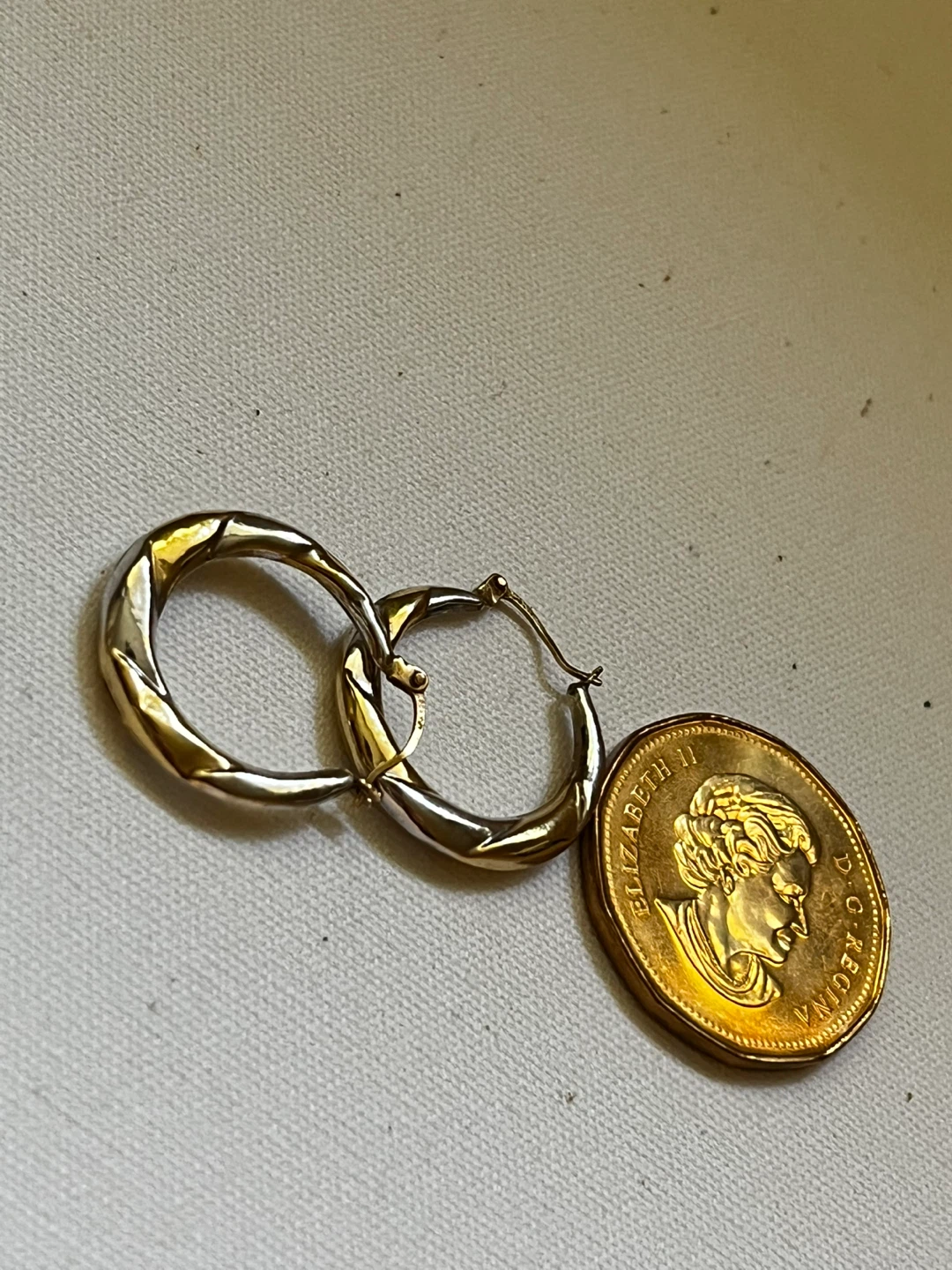 Twisted Gold Hoop Earrings 14k stamped - photo 3
