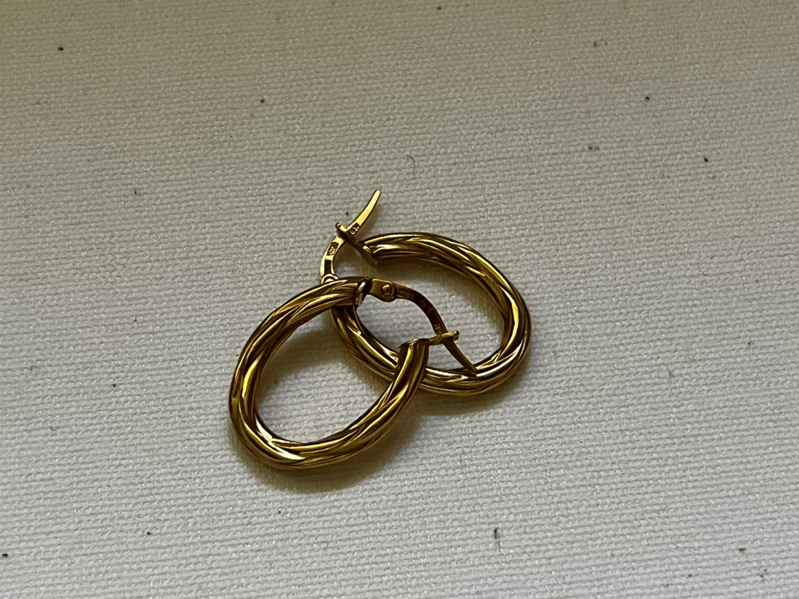 Gold-Tone Twisted Hoop Earrings 14k stamped - photo 2