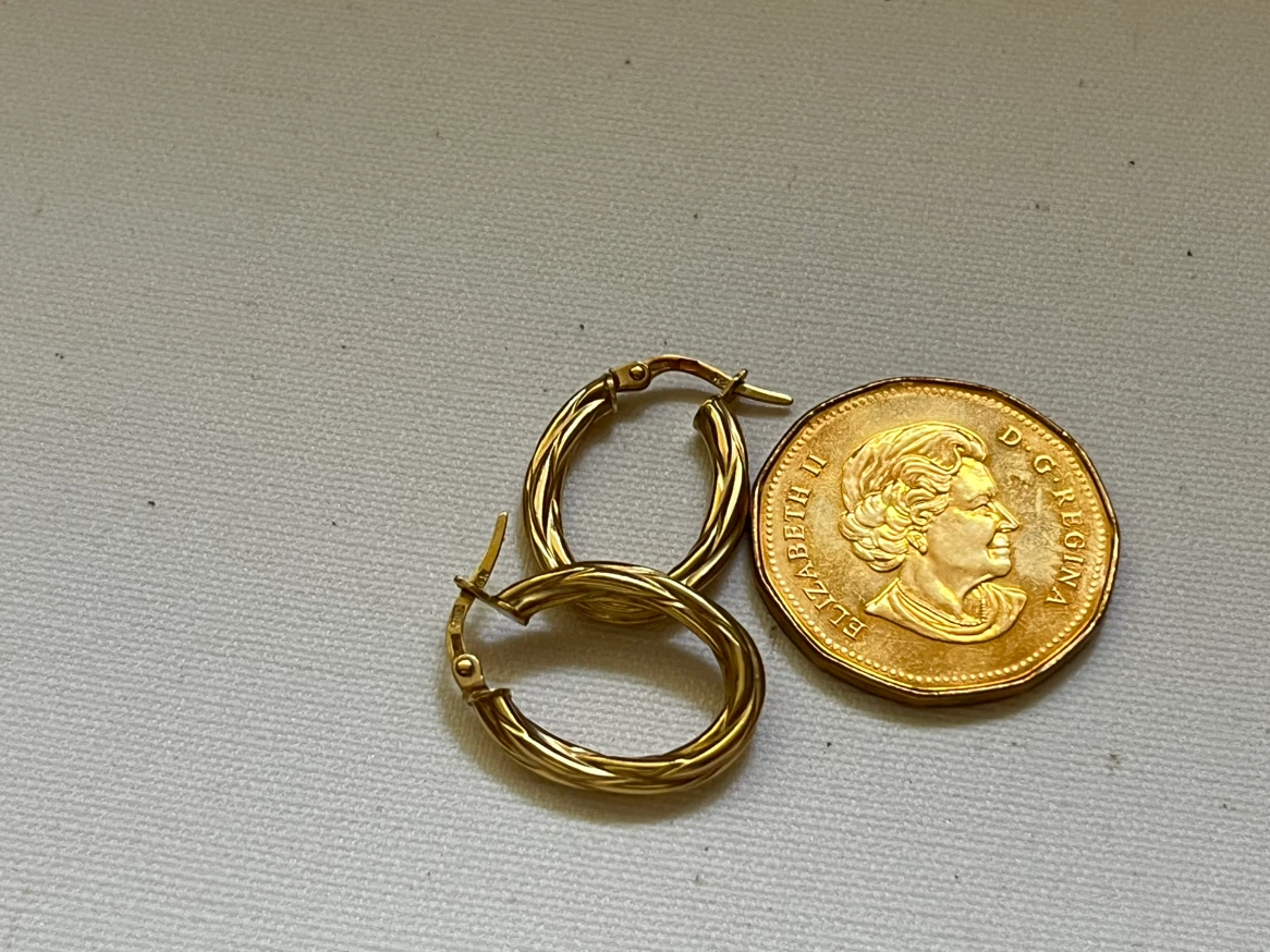 Gold-Tone Twisted Hoop Earrings 14k stamped - photo 3