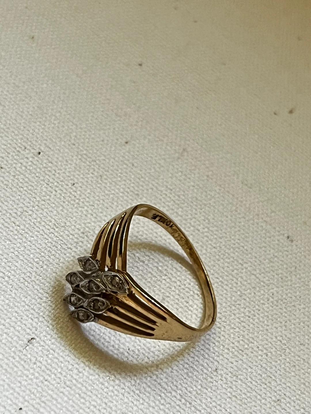 10K Gold Ring with Diamond Accents - photo 2