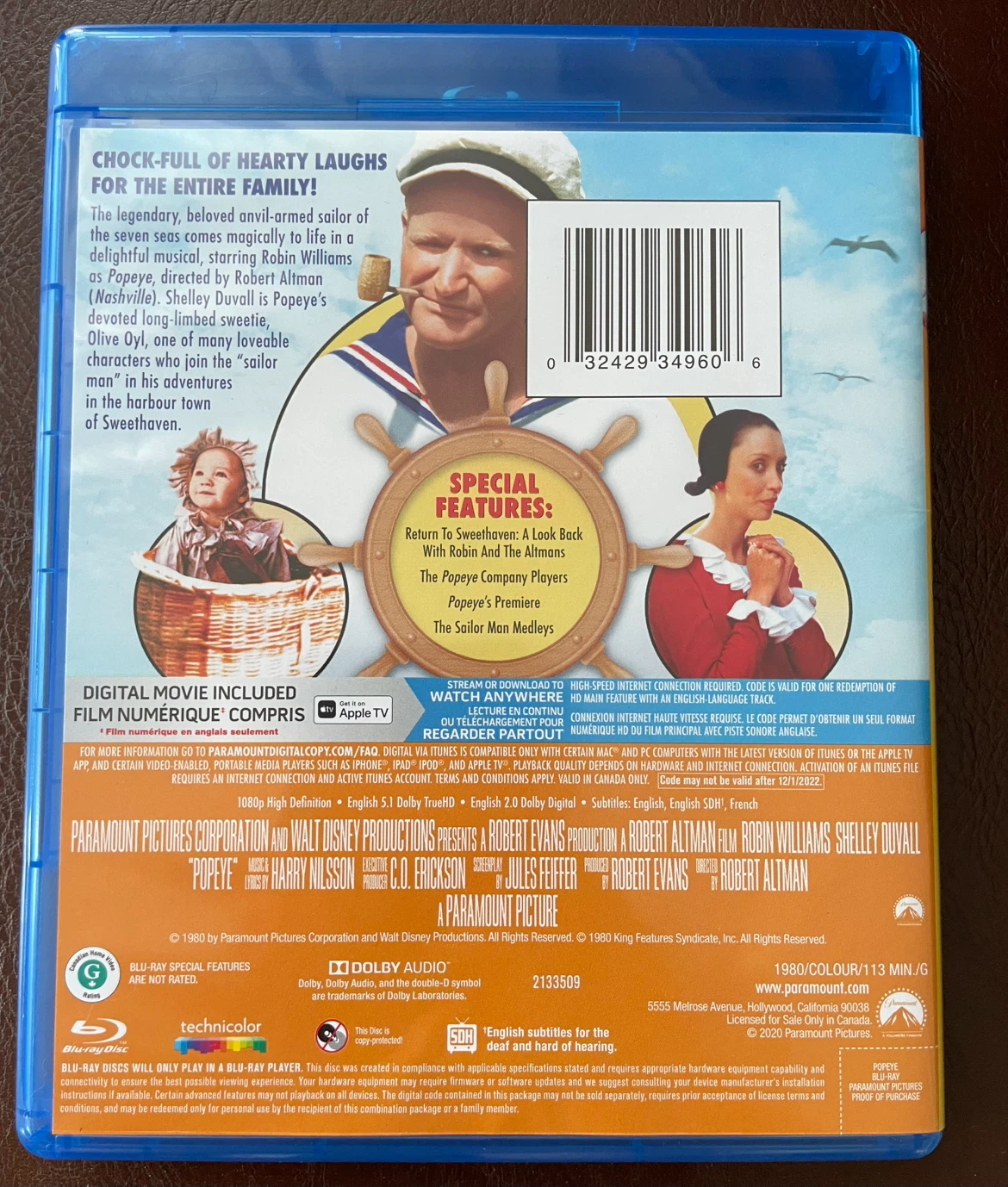 Popeye Blu Ray - photo 2