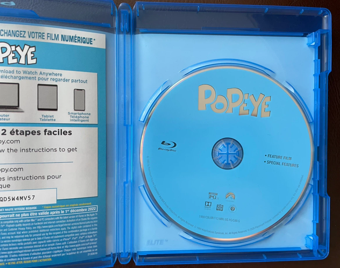 Popeye Blu Ray - photo 3