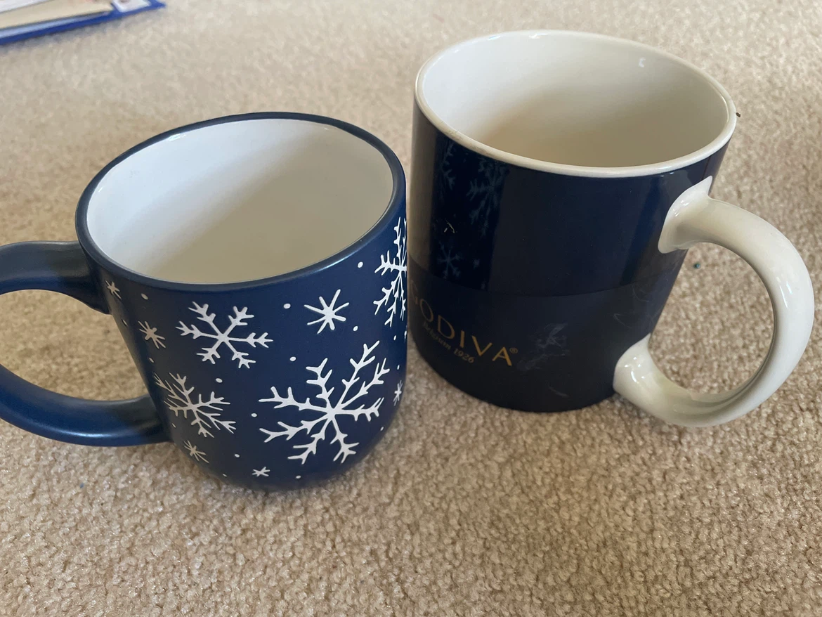 Two Navy Blue Mugs