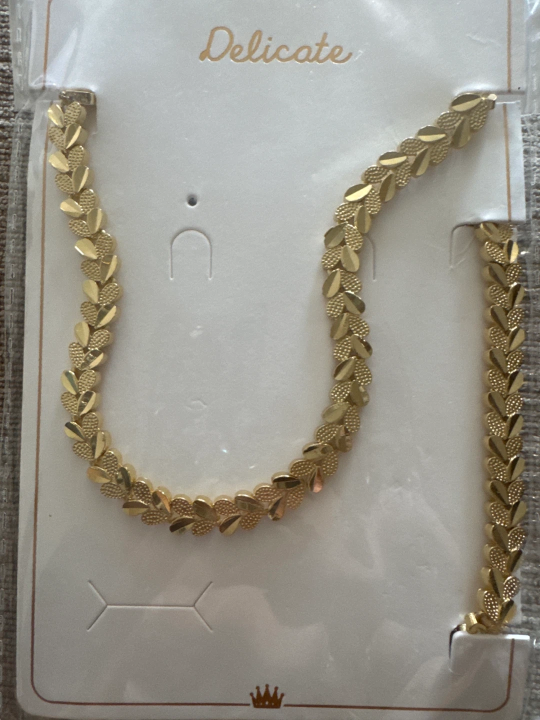 Gold-tone Delicate Leaf Chain Necklace
