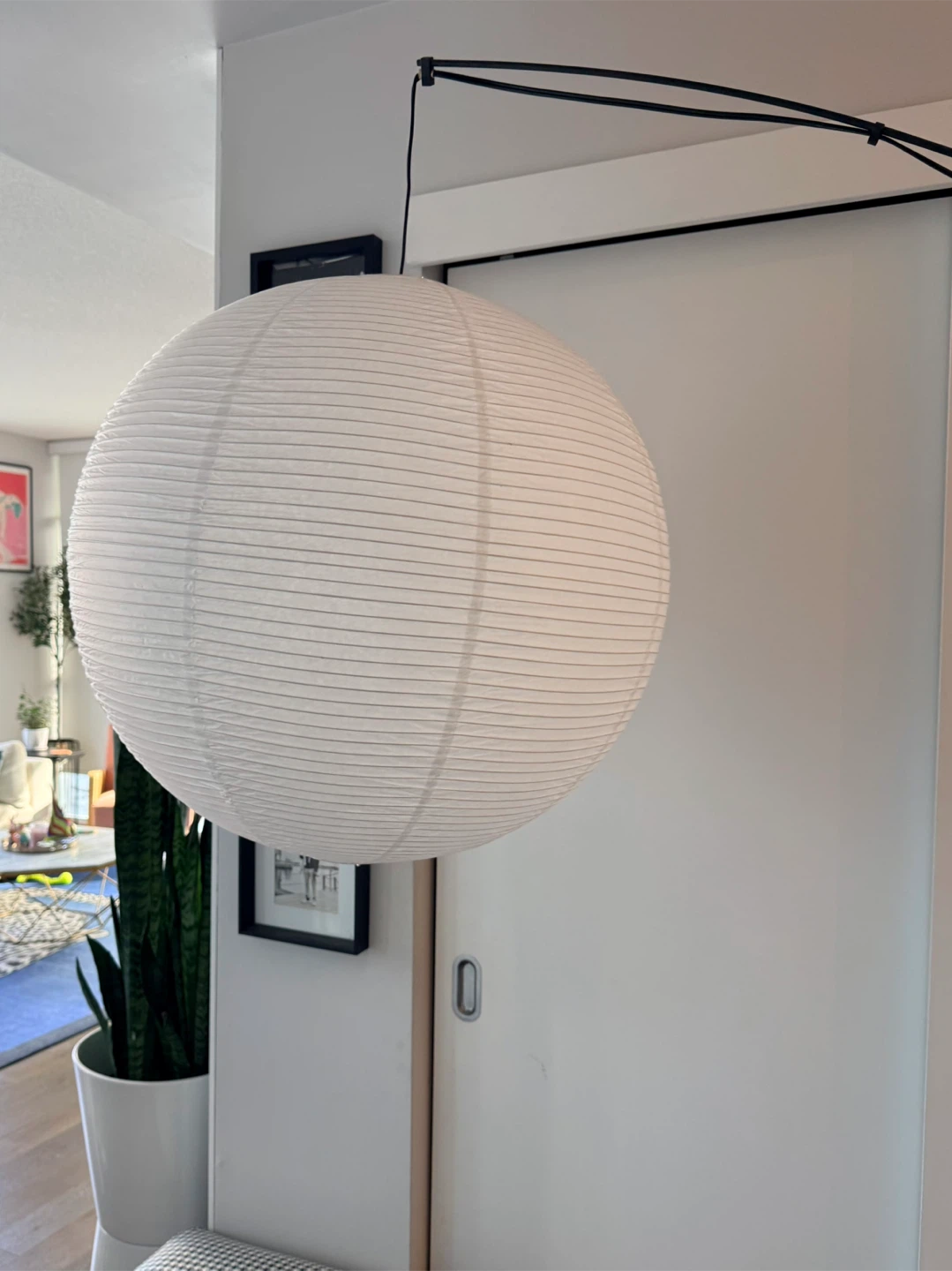 White Paper Shade Arc Floor Lamp - photo 3