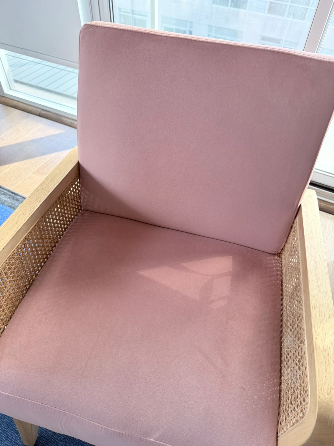Pink Rattan Accent Chair - photo 2
