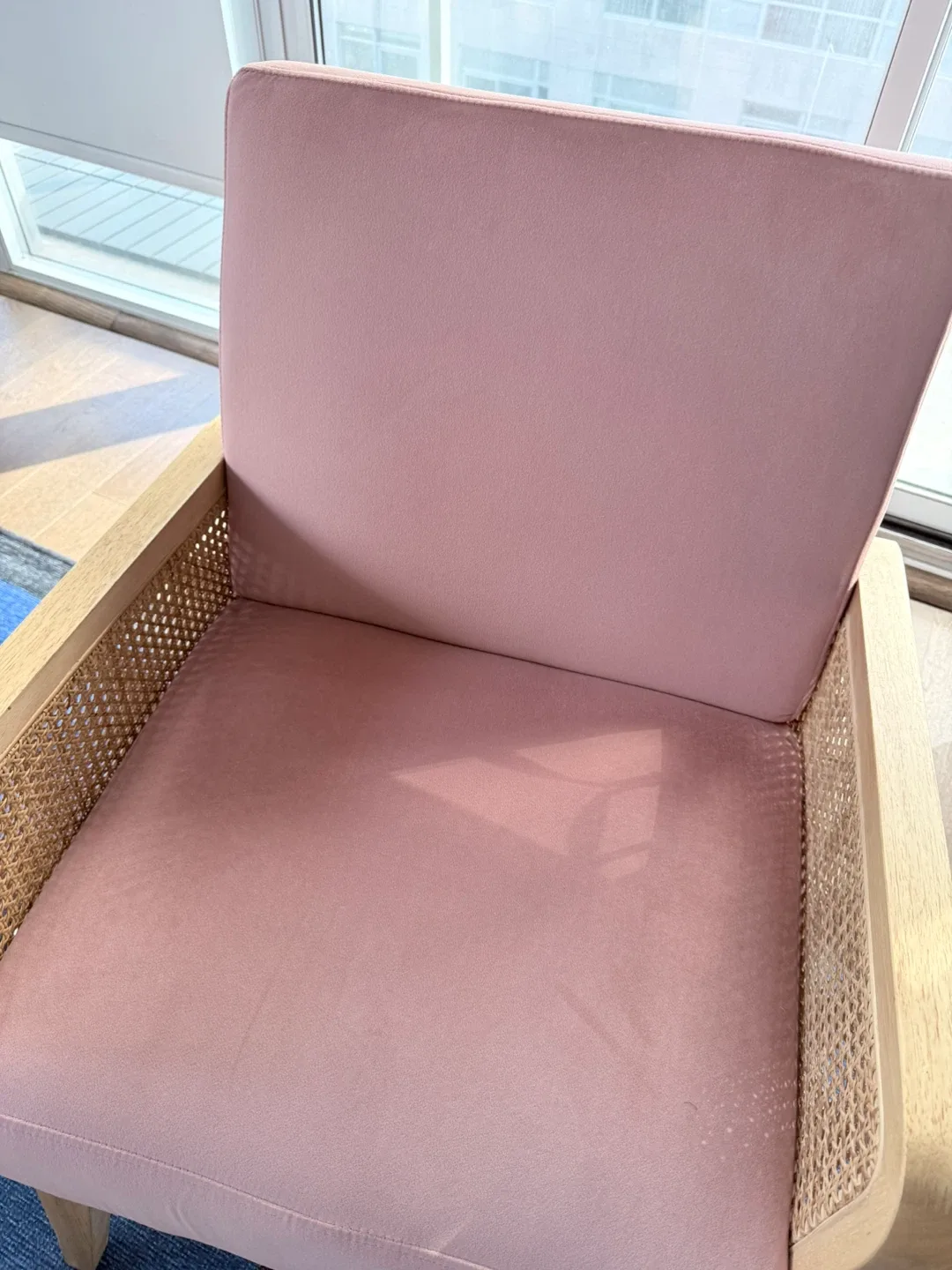 Pink Rattan Accent Chair - photo 2