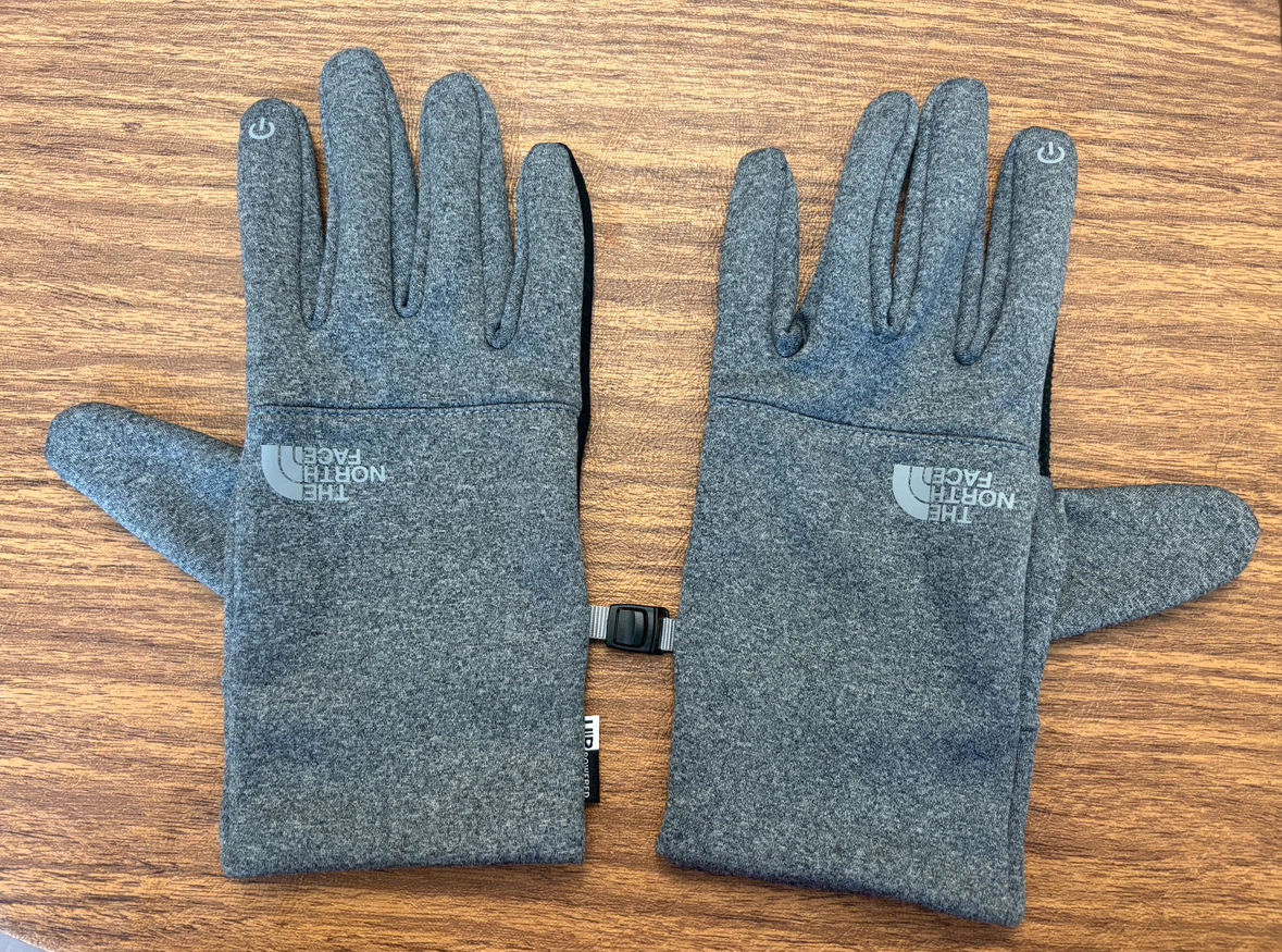 North Face Grey Etip Touchscreen Size Large Gloves Unisex