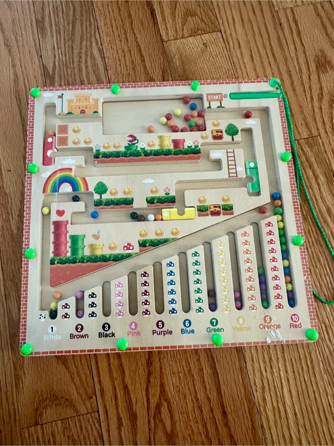 Wooden Magnetic Bead Maze Game -  Super Mario Theme
