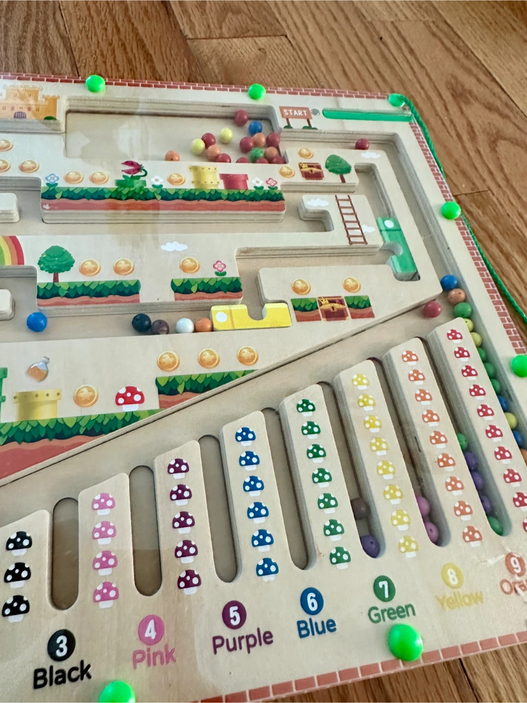 Wooden Magnetic Bead Maze Game -  Super Mario Theme - photo 2