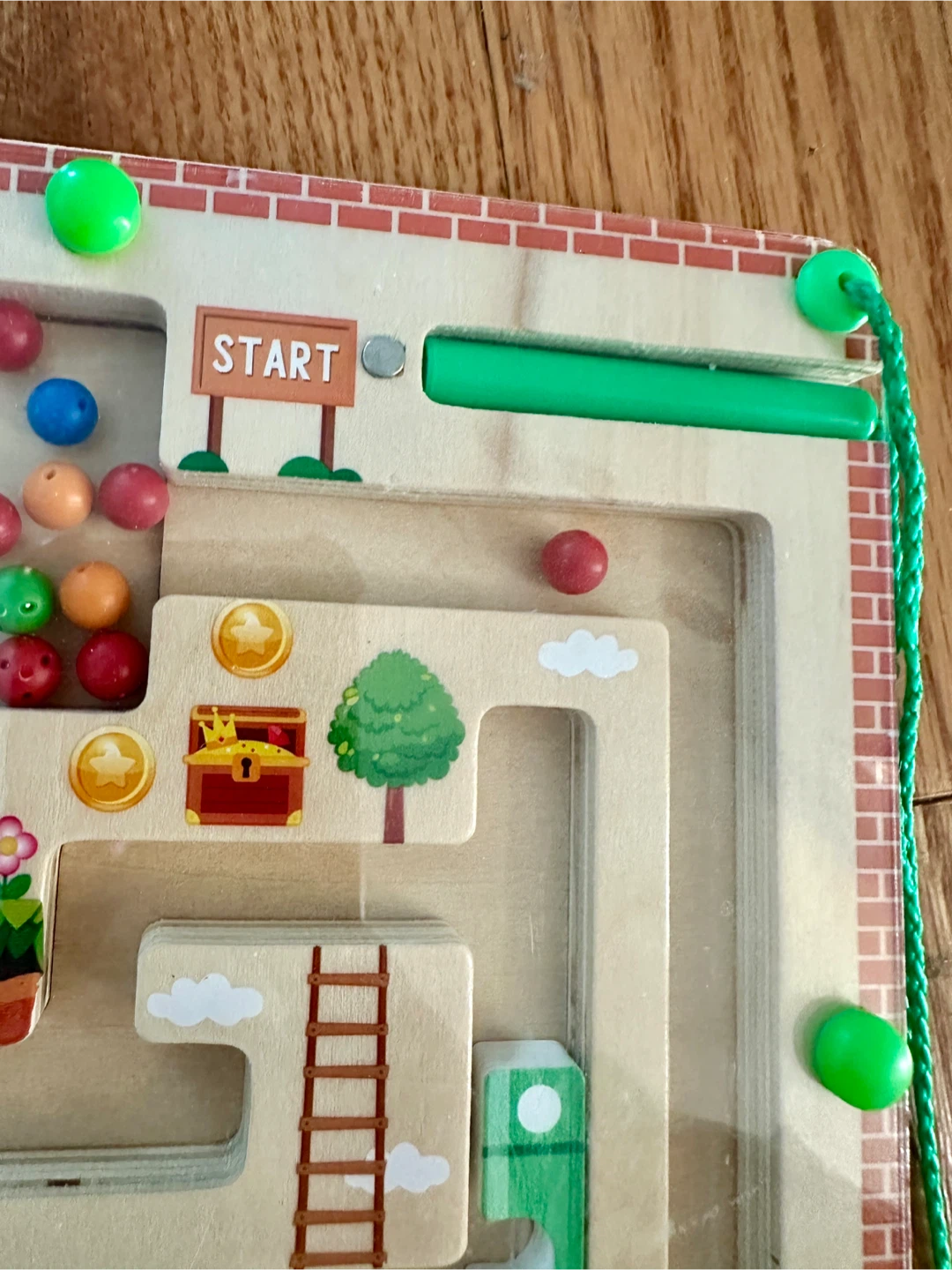 Wooden Magnetic Bead Maze Game -  Super Mario Theme - photo 3