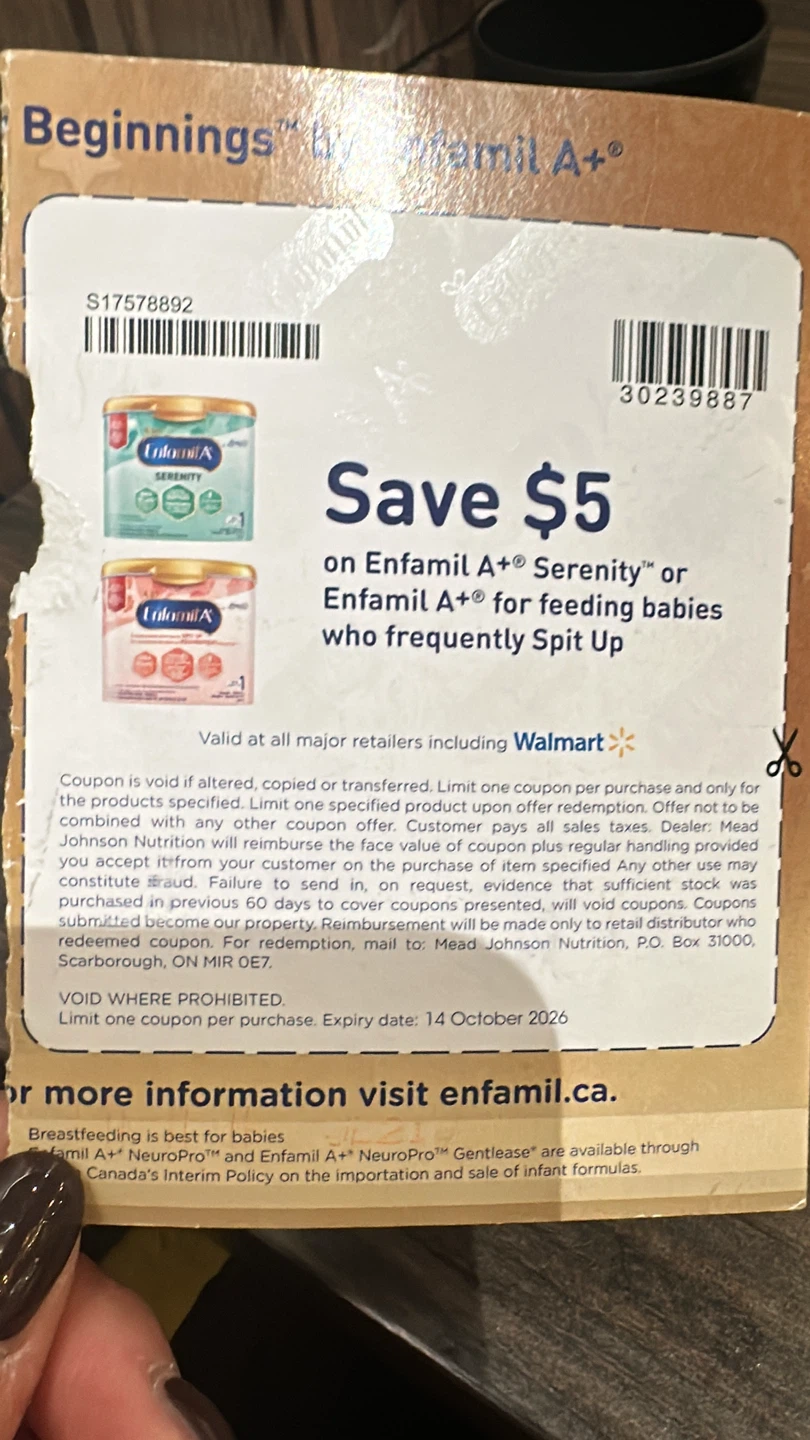 Enfamil A+  $5 off coupon