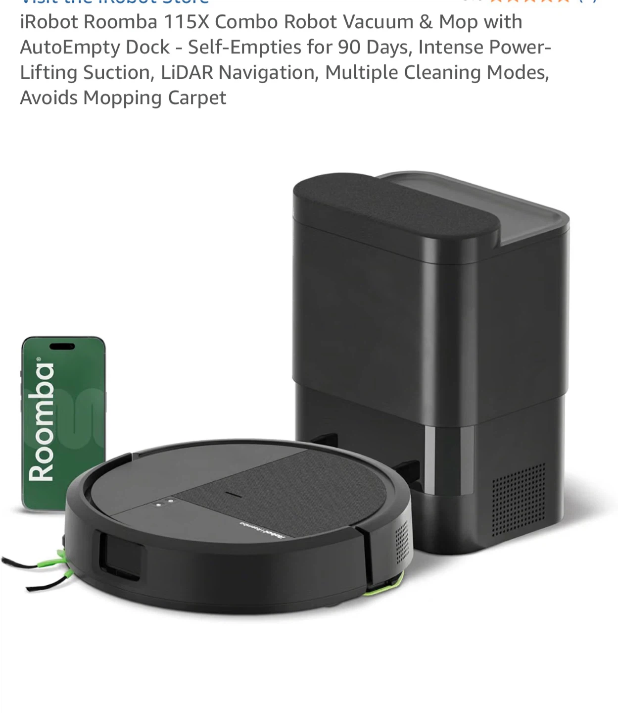 iRobot Roomba 115X Combo Robot Vacuum & Mop