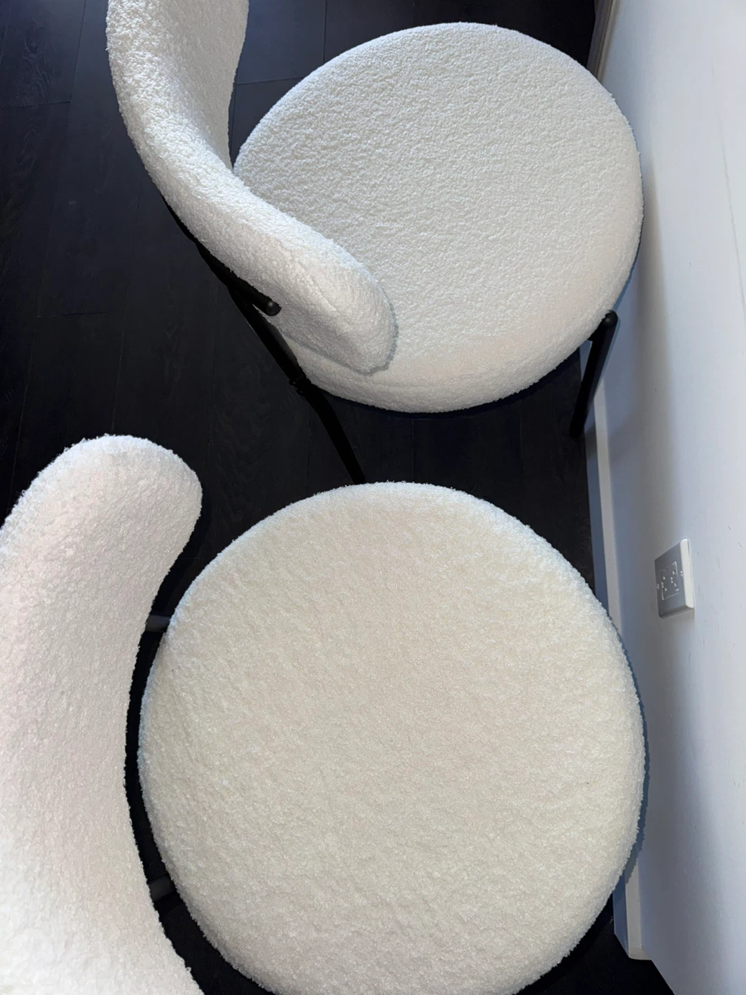 Pickup only, by CN Tower. Set of Two White Boucle Dining Chairs. - photo 3