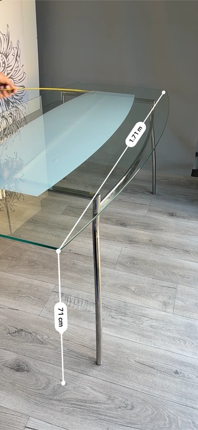 Ikea Modern Glass and Chrome Dining Table - photo 4