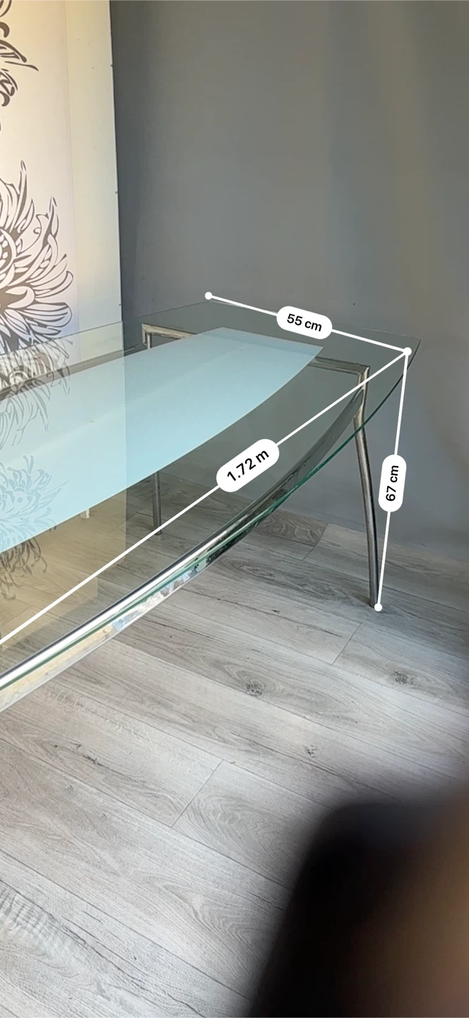 Ikea Modern Glass and Chrome Dining Table - photo 5