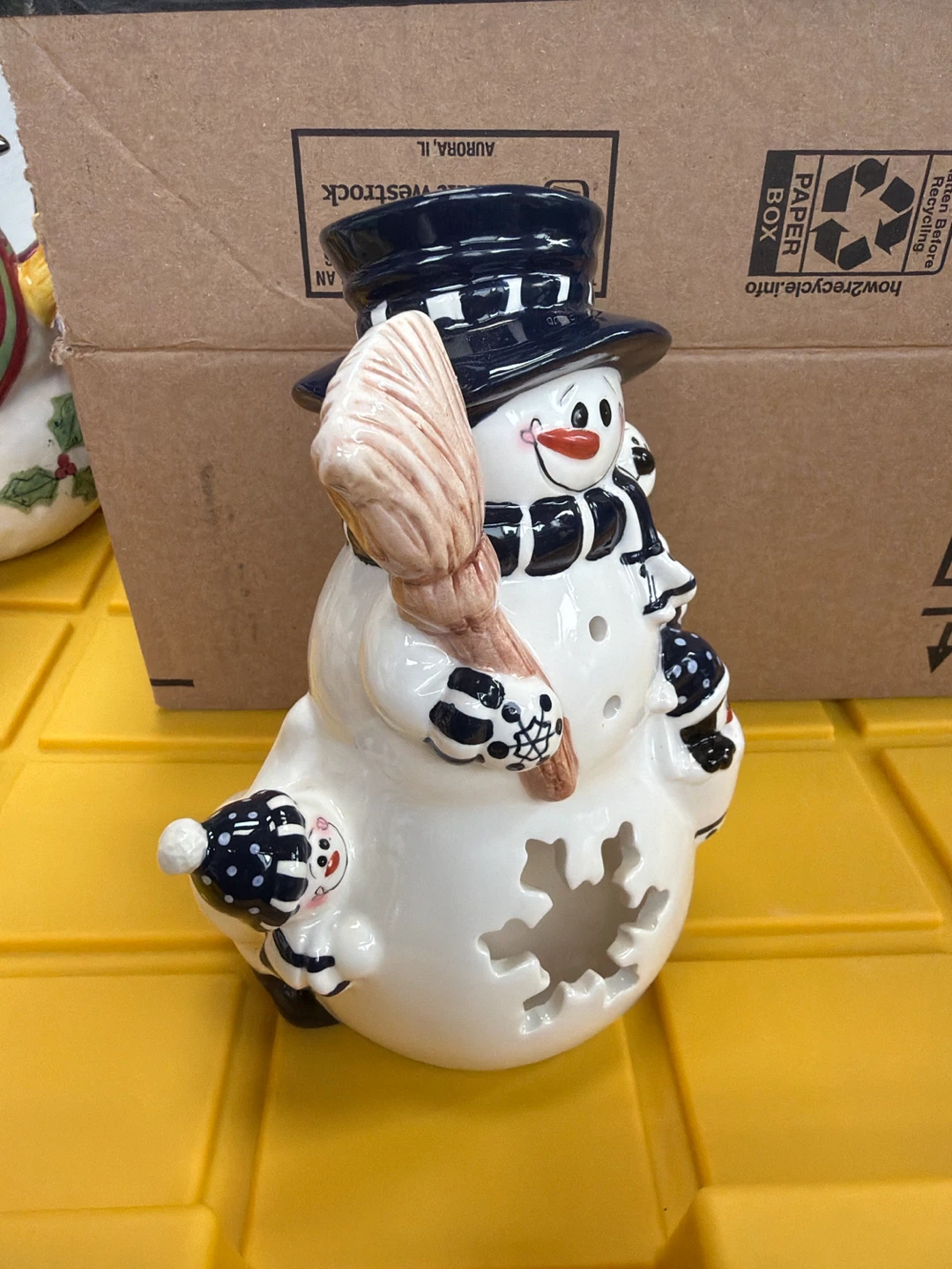 Ceramic Snowman Tea Light Holder - photo 2