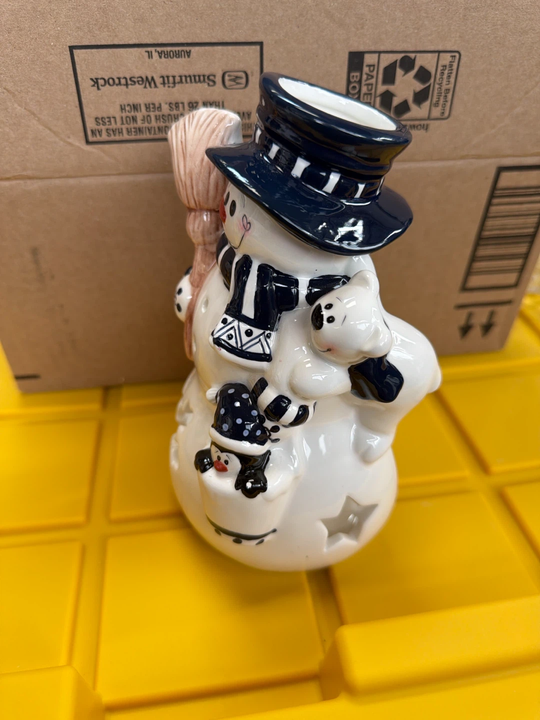 Ceramic Snowman Tea Light Holder - photo 4