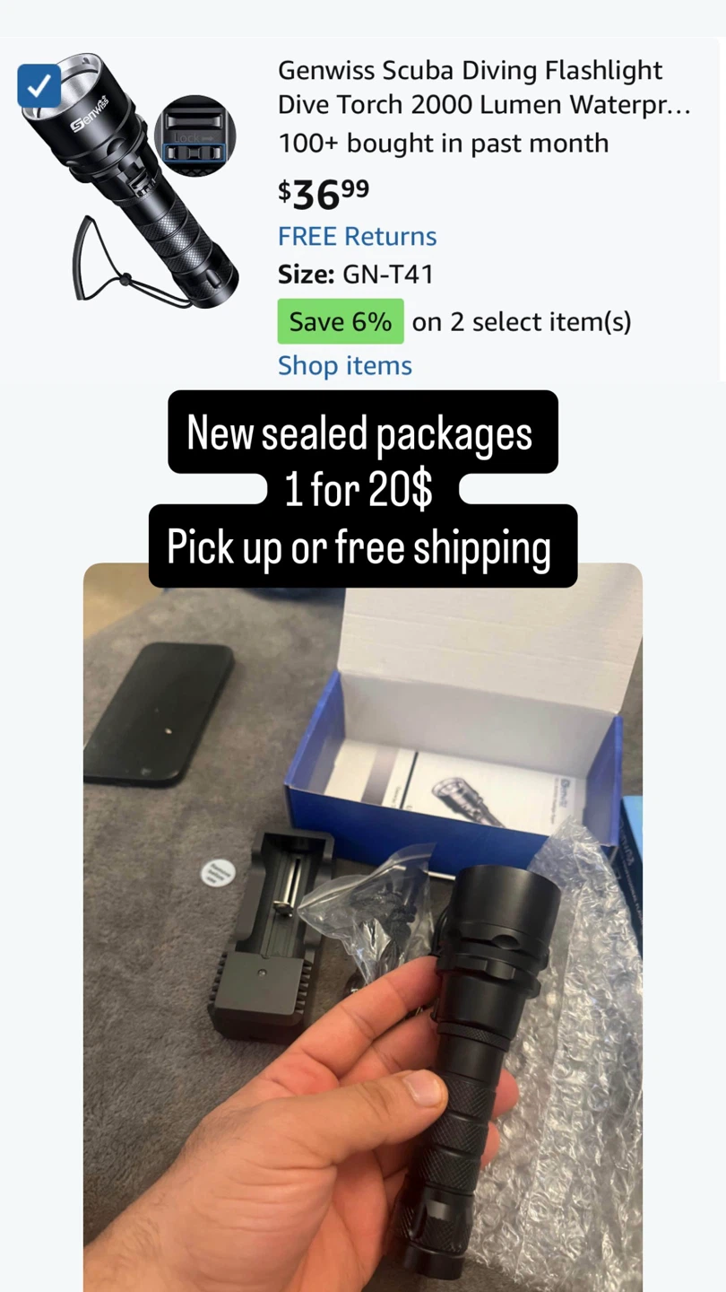 Genwiss Scuba Diving Flashlight GN-T41