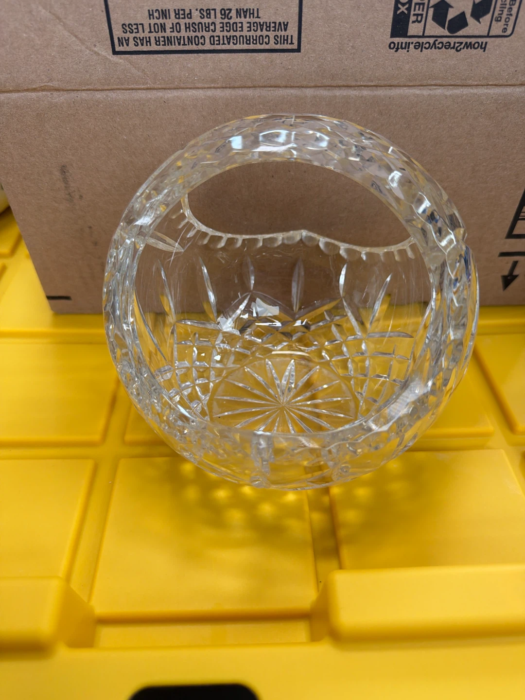 Clear Cut Glass Basket