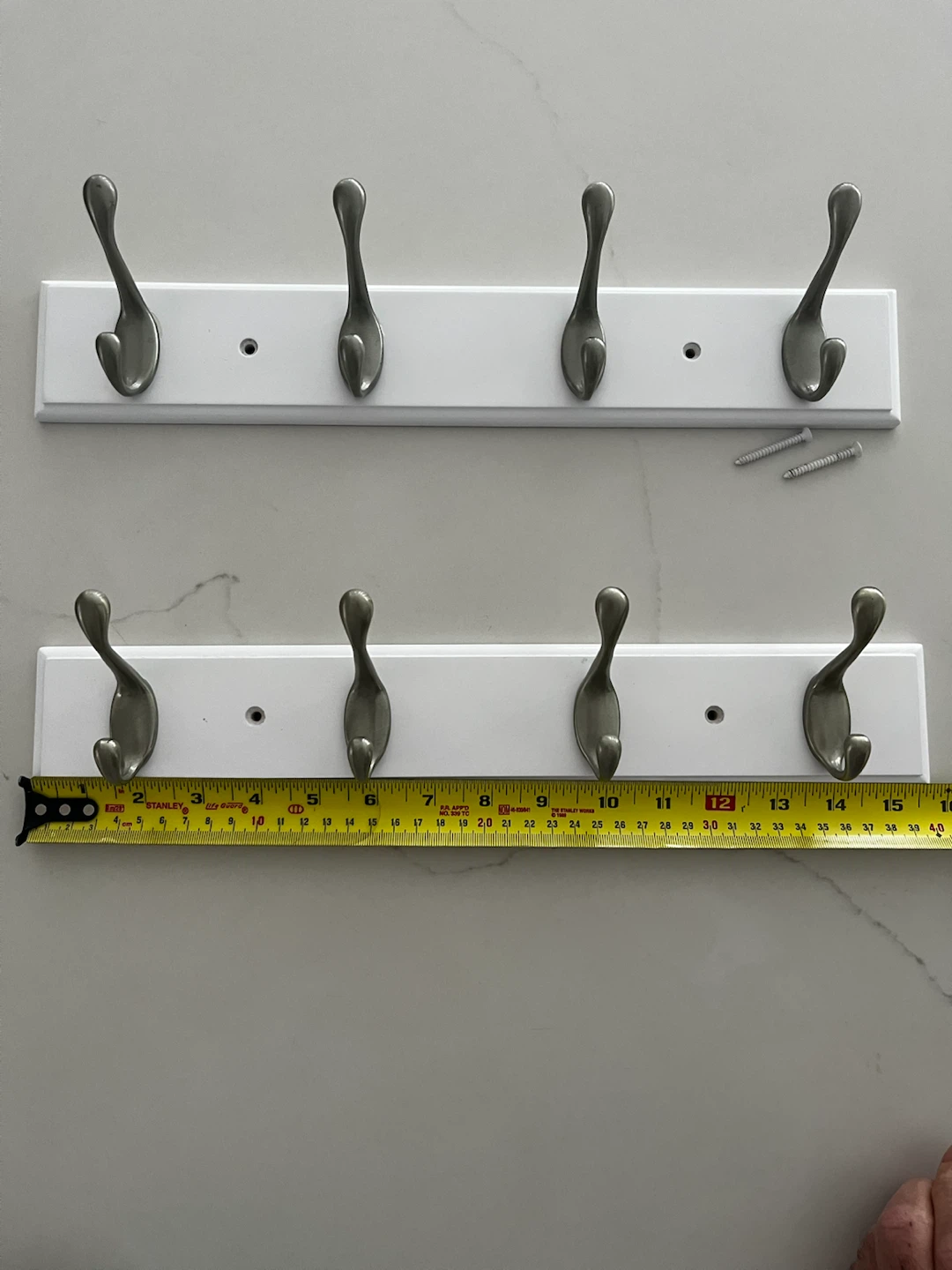 Two White Wall-Mounted Coat Racks - photo 2