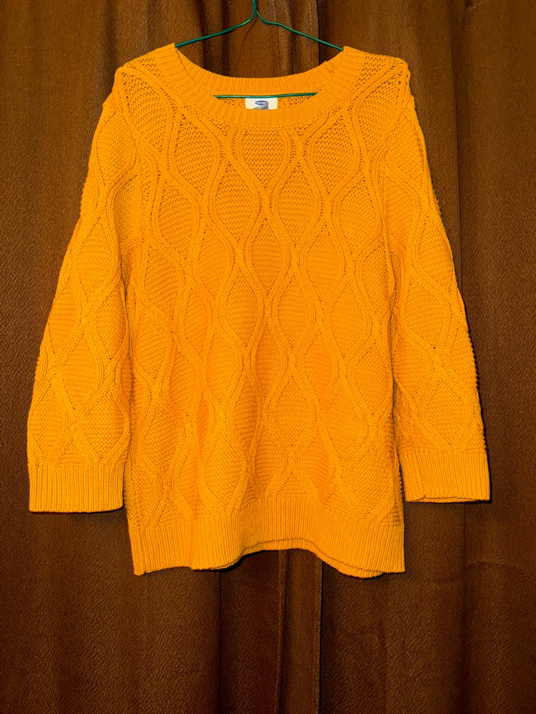 Old Navy Mustard Yellow Cable Knit Sweater