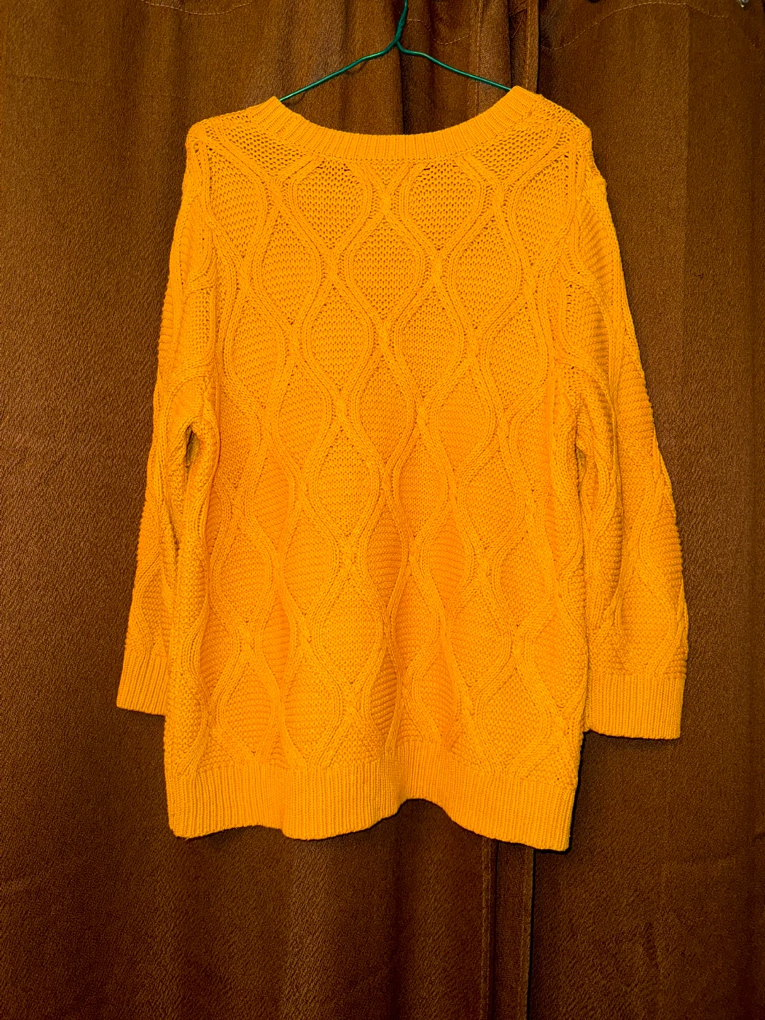 Old Navy Mustard Yellow Cable Knit Sweater - photo 2