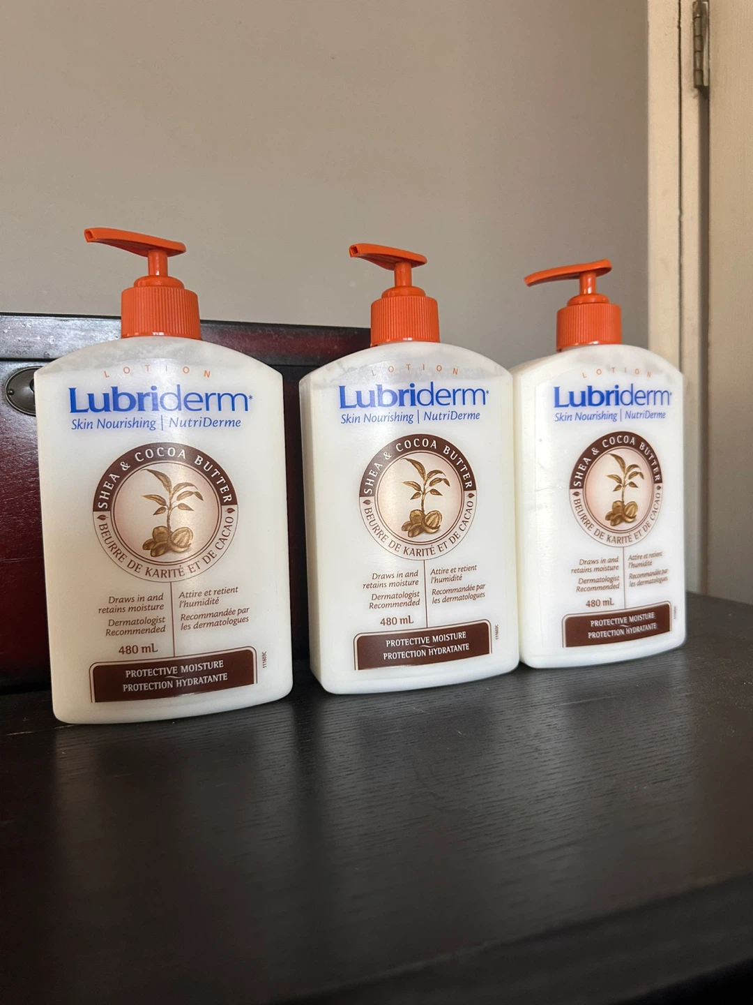 3 Bottles of Lubriderm Shea & Cocoa Butter Lotion