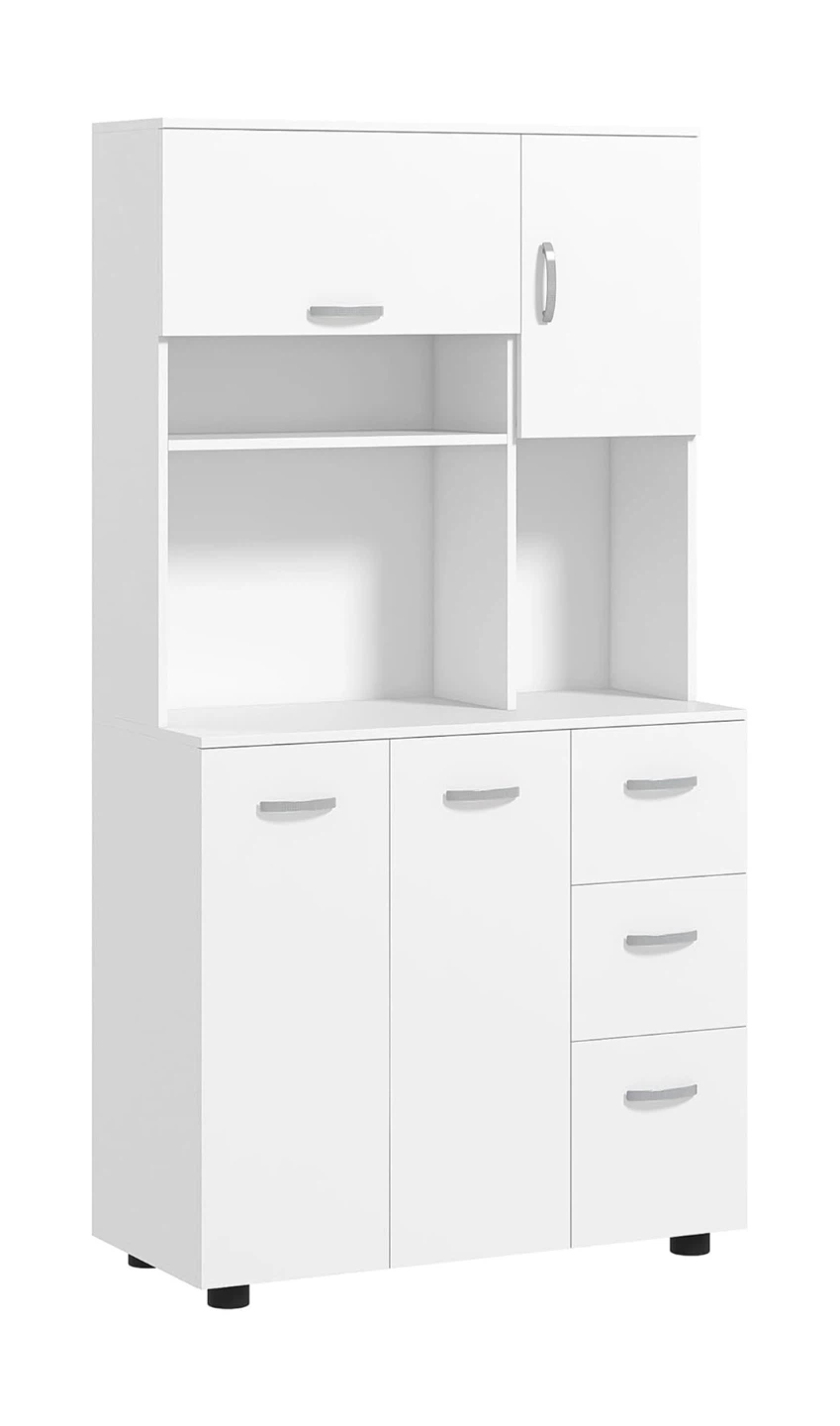 White Kitchen Microwave Pantry Cabinet - photo 2