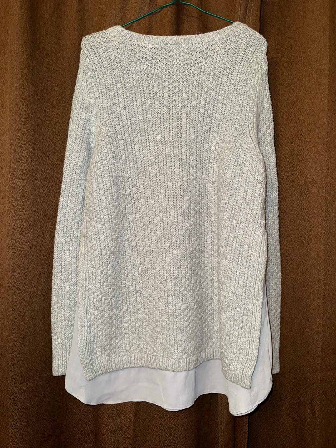 LOFT Gray Knit Layered Sweater - photo 2