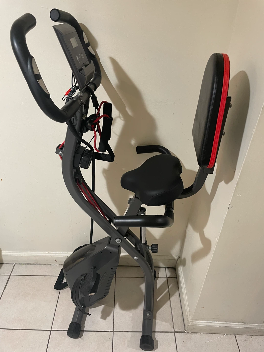 Folding Exercise Bike with Backrest