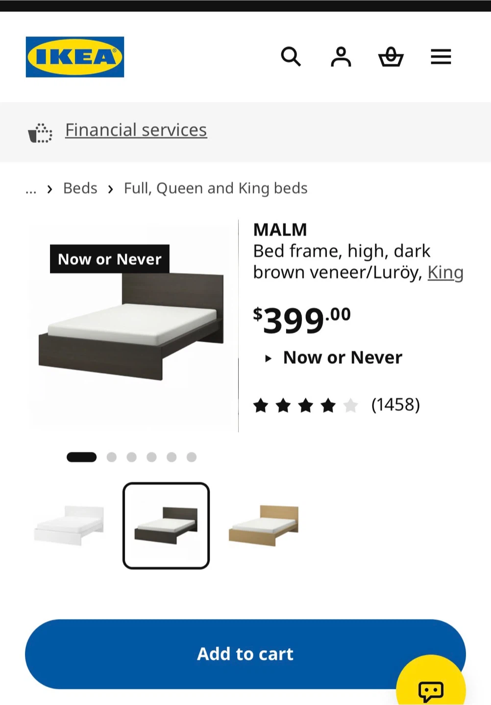 IKEA MALM Bed Frame king size - Full - Dark Brown
