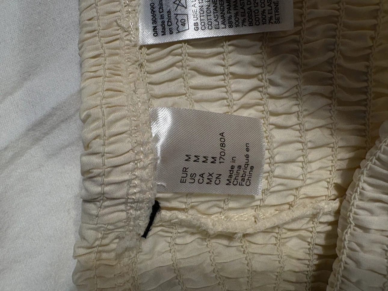 H&M Cream Lace Wide-Leg Trousers Size Medium