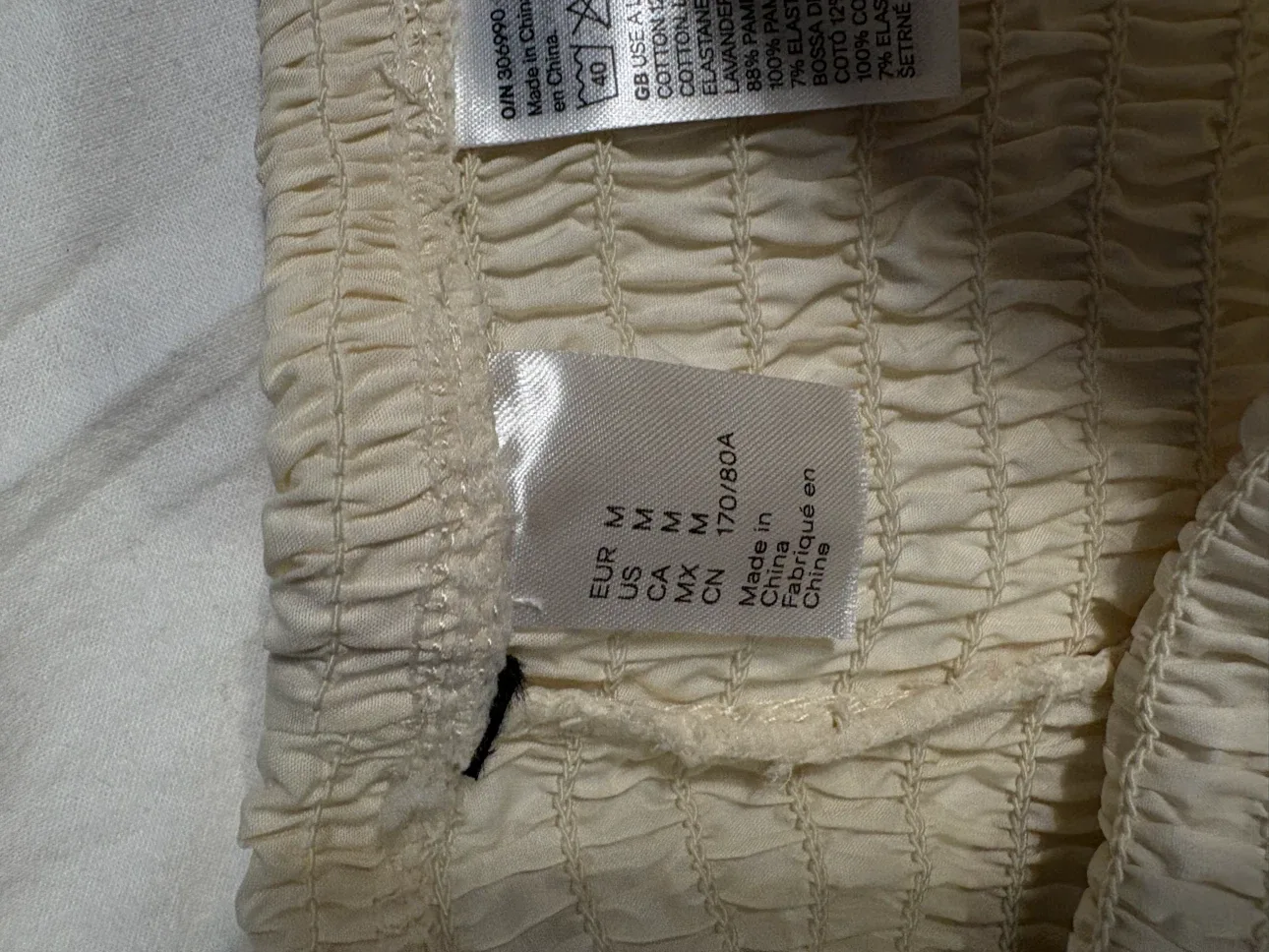 H&M Cream Lace Wide-Leg Trousers Size Medium