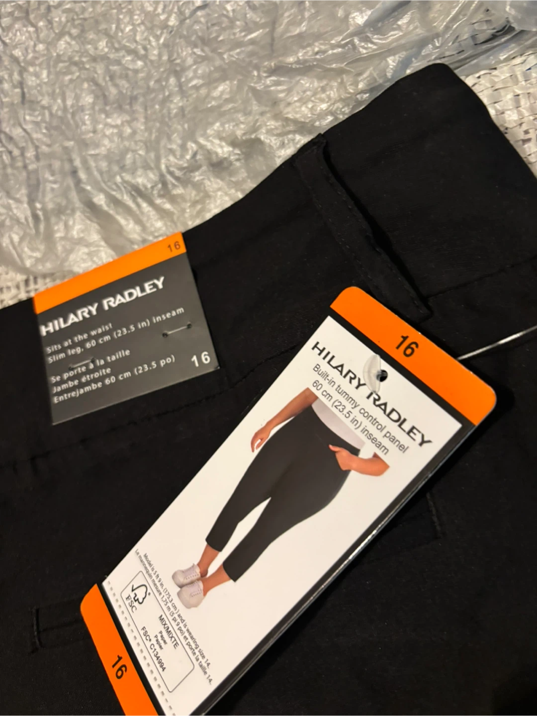 Hilary Radley Black Slim Leg Pants Size 16 - photo 2