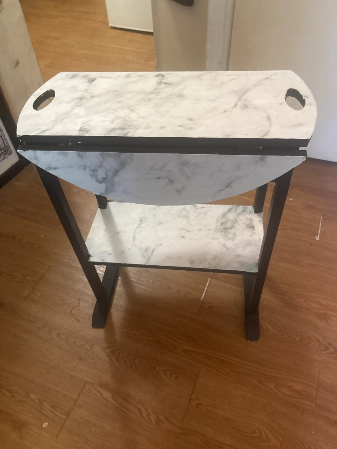 Marble-look drop leaf side table - photo 2