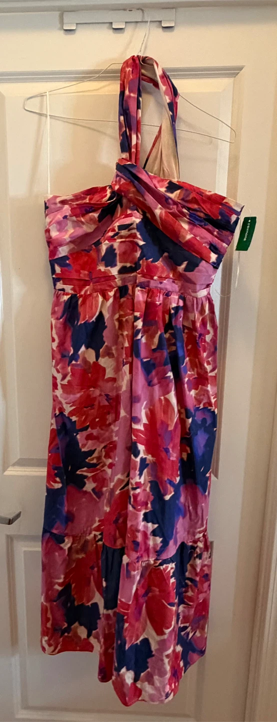 Lucy Paris Vibrant Floral One Shoulder Cotton Dress Brand New - photo 5