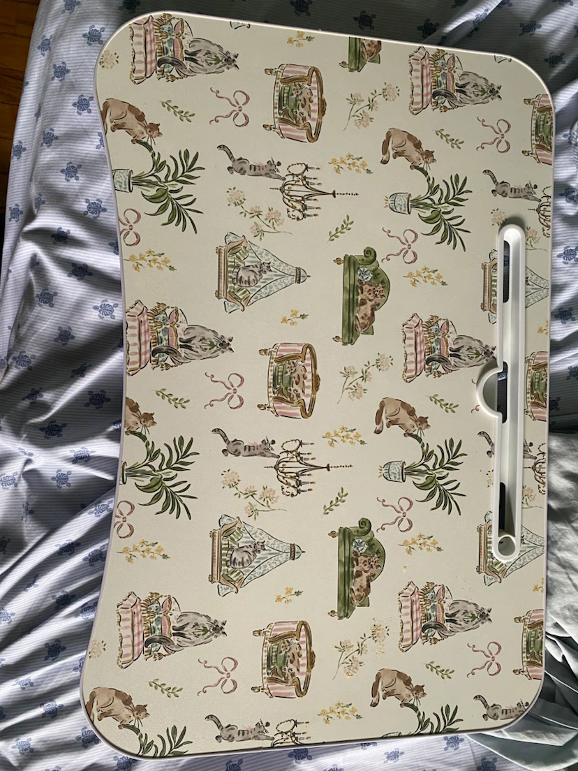 Foldable Cat Print Bed Tray Desk