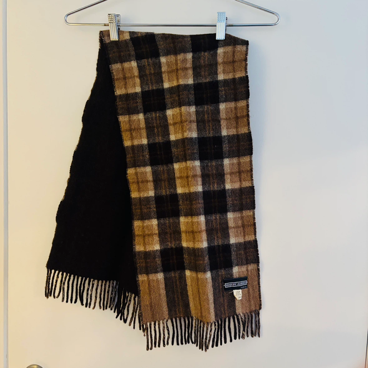 *New* Vintage Hardy Amies Plaid Wool Scarf
