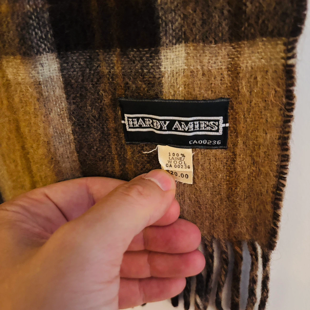 *New* Vintage Hardy Amies Plaid Wool Scarf - photo 2