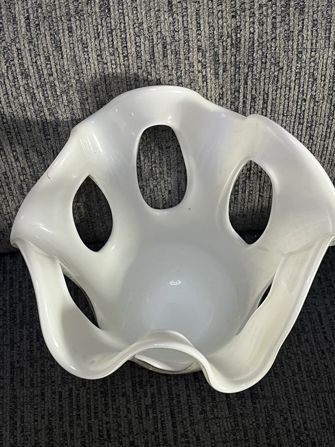 White Art Glass Vase with Gold Accents - photo 2