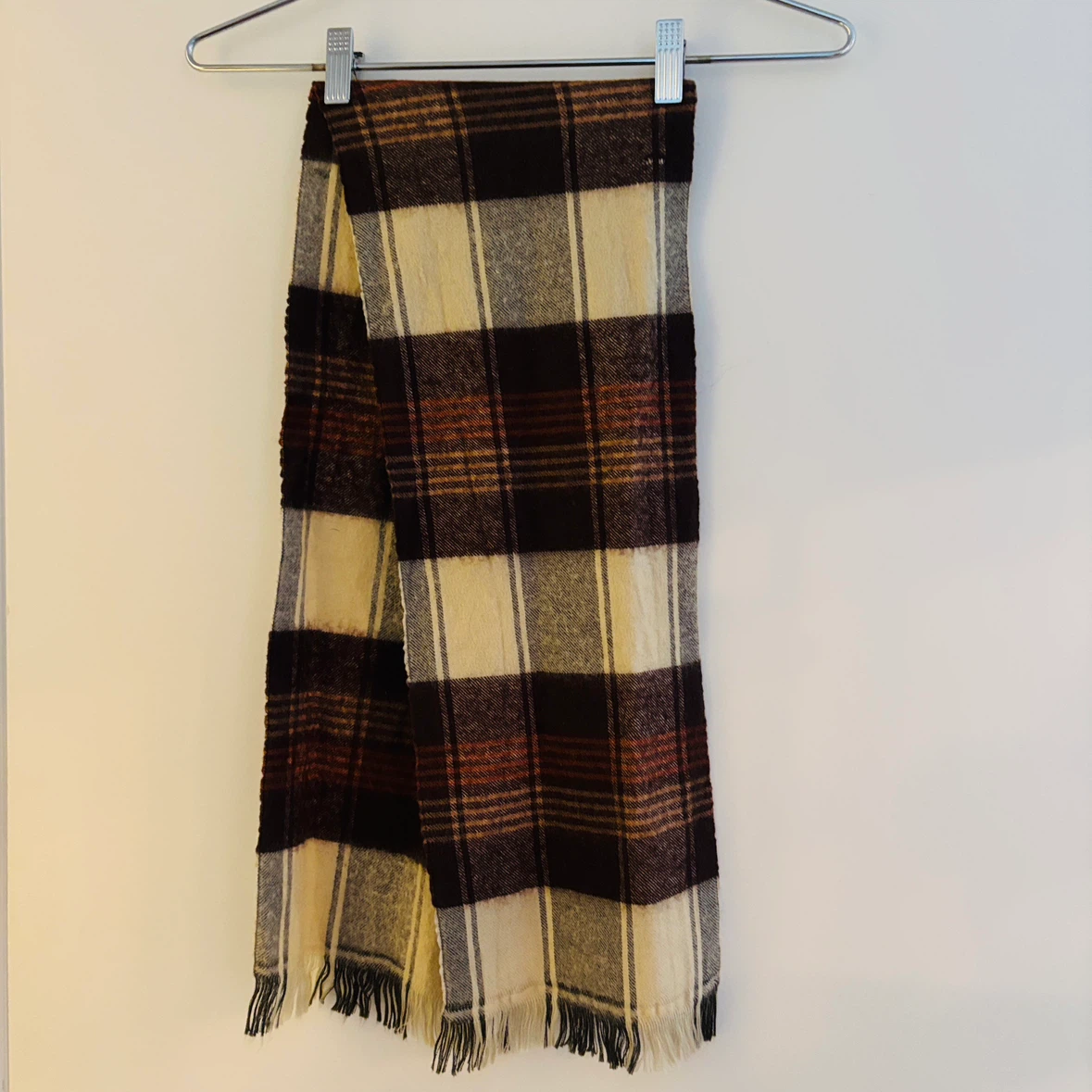 *New* Vintage Plaid Fine Wool Scarf