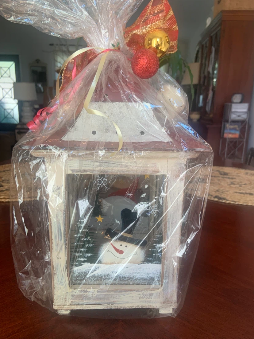 Rustic Christmas Lantern with Snowman Scene - photo 5