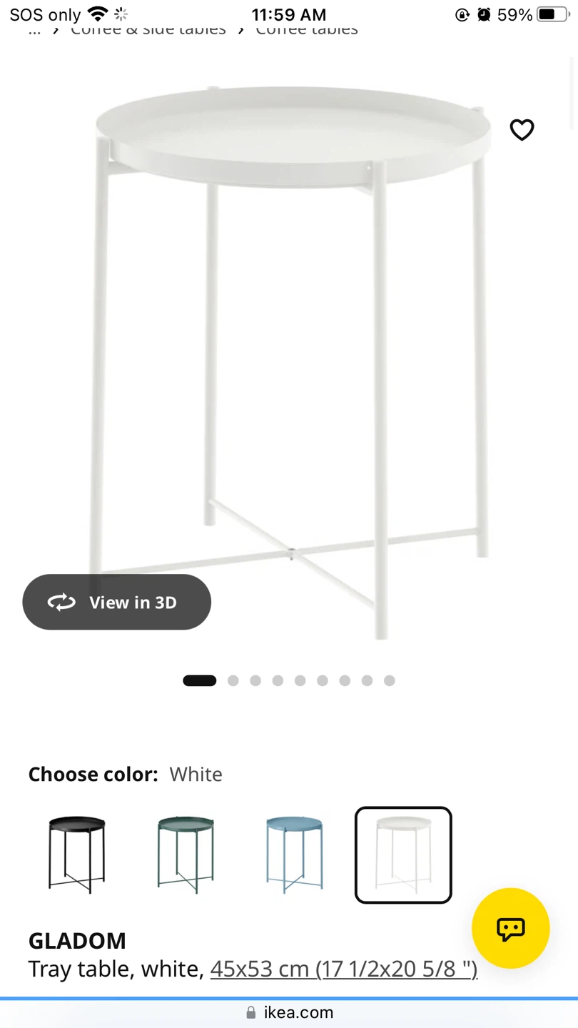IKEA White Round Nightstand Table - photo 2