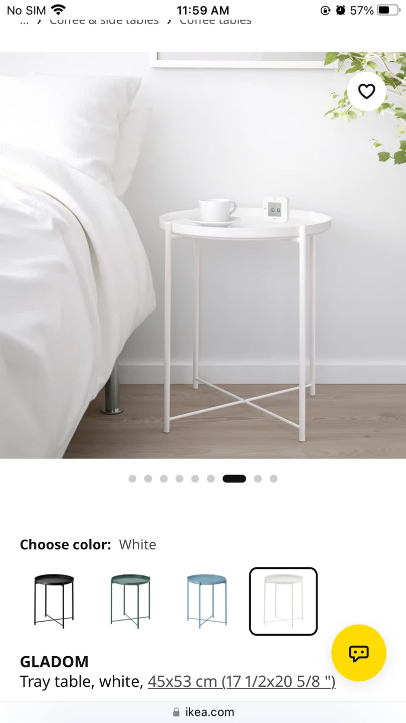 IKEA White Round Nightstand Table - photo 3
