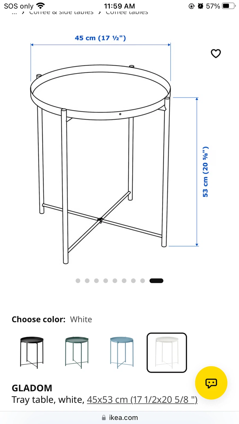 IKEA White Round Nightstand Table - photo 4
