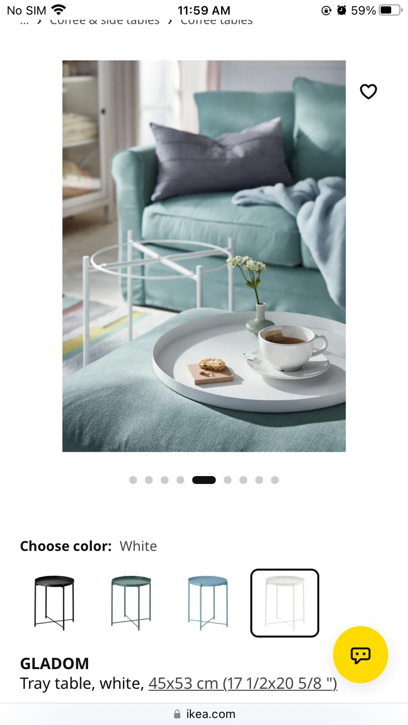 IKEA White Round Nightstand Table - photo 5