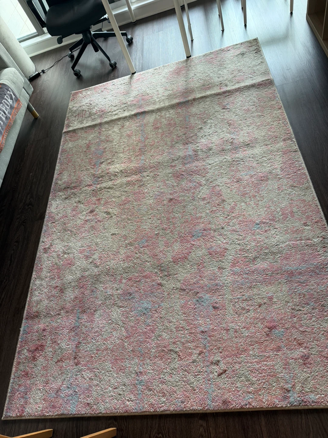Abstract Pink and Blue Area Rug