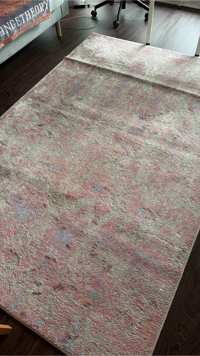 Abstract Pink and Blue Area Rug - photo 2